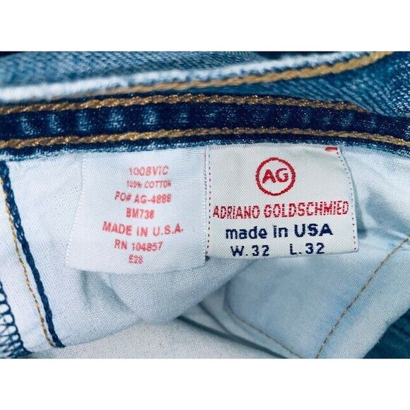 Vintage Adriano Goldschmied AG Jeans 32x32 The Hero Relaxed Straight Light Wash - Picture 16 of 16